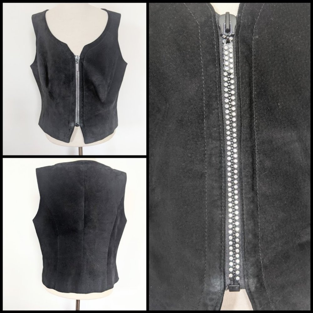 Danier Black Suede Rhinestone Bustier